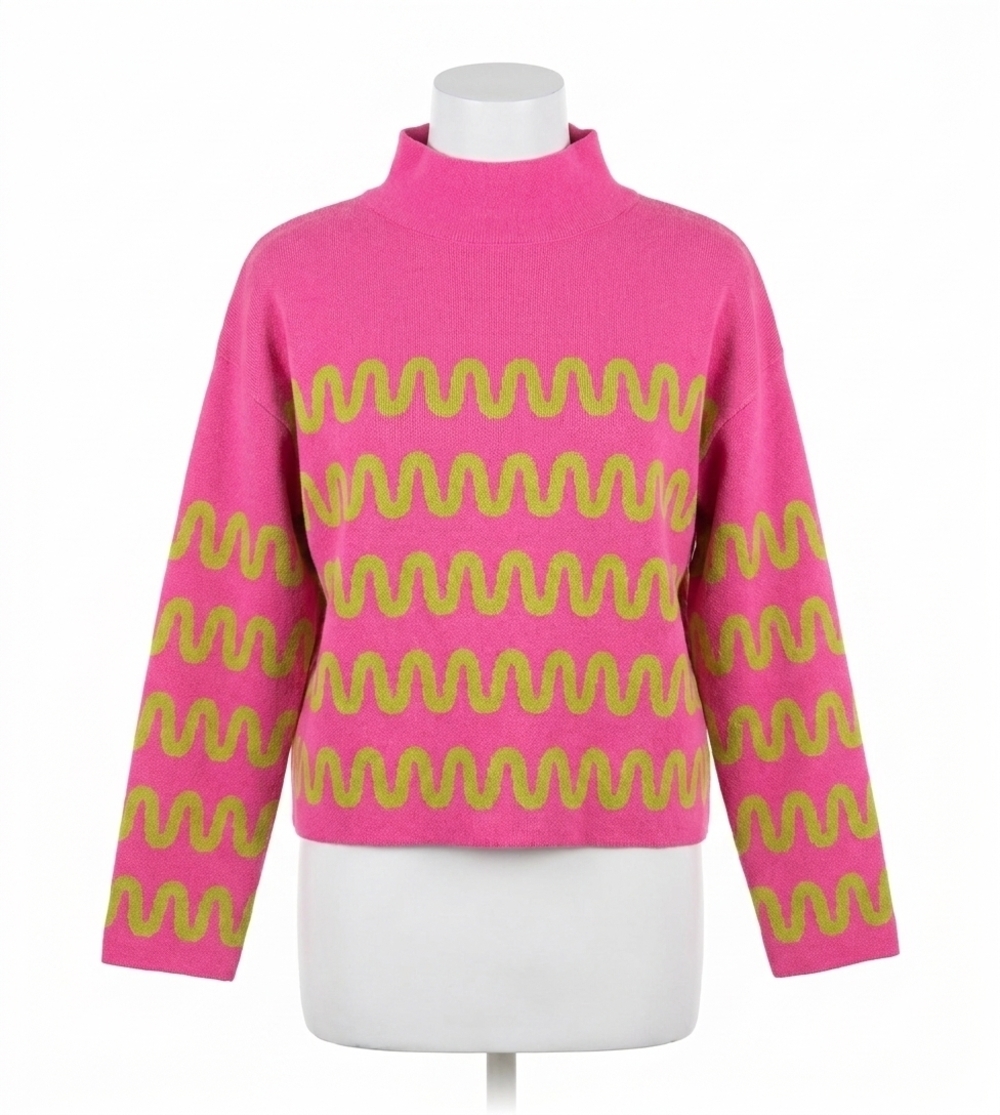 NEW IVY JANE squiggle sweater in hot pink